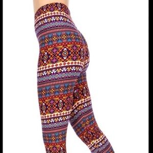 Aztec Colorful Geometric Pattern Leggings